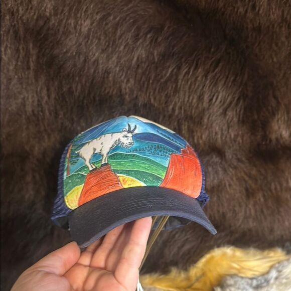 Colorful Goat Trucker Hat by Sun City OS (5165)